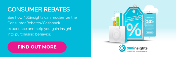 CONSUMER REBATES See how 360insights can modernize the Consumer Rebates/Cashback experience and help you gain insight into purchasing behavior. &nbsp;